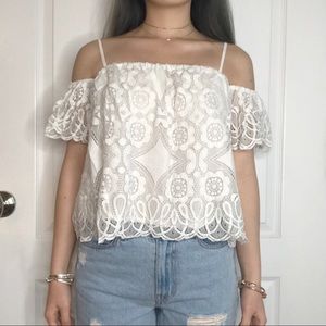 White off the shoulder top